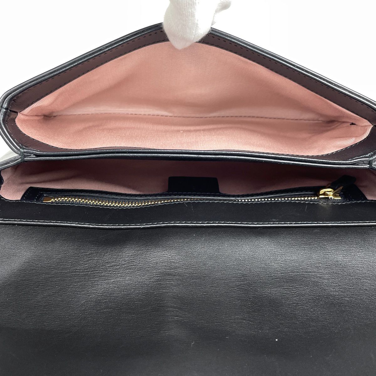 Gucci Shoulder Bag GG Marmont Double Leather Black — view 8