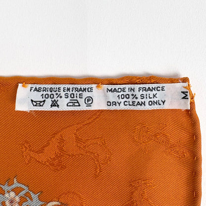 Hermes Carre 90 Geographe Scarf Silk Orange Multicolor — view 2