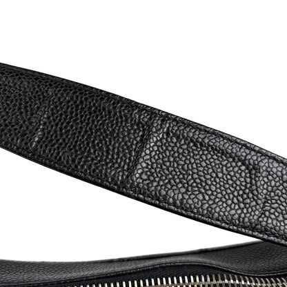 Chanel CC Logo Chain Shoulder Bag Quilted Caviar Leather Black — view 9