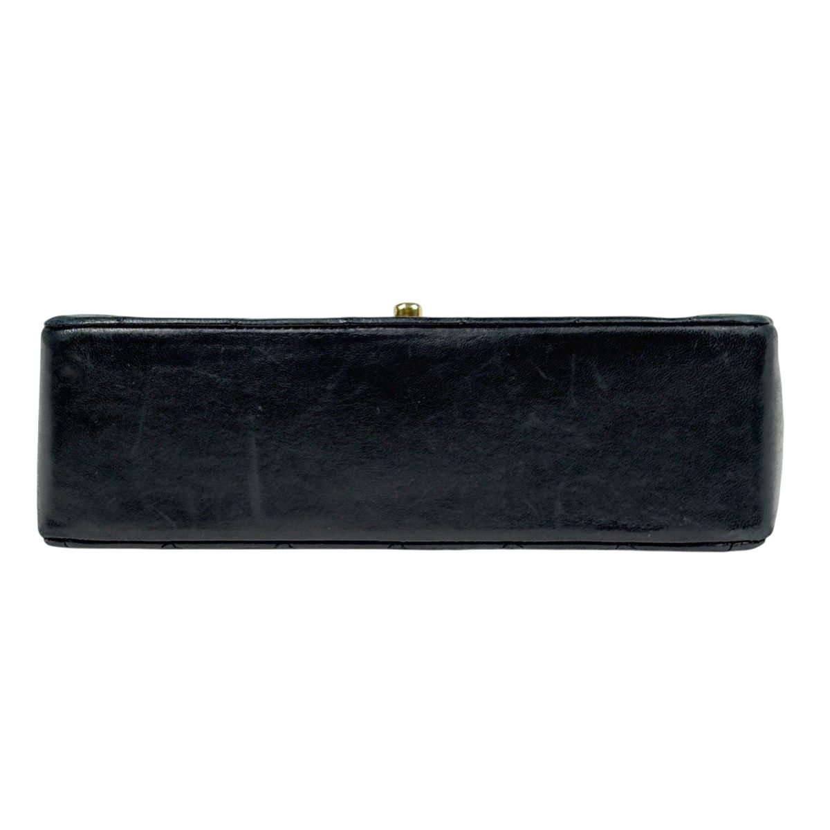 Chanel CC Logo Chain Shoulder Bag Quilted Leather Black — view 5
