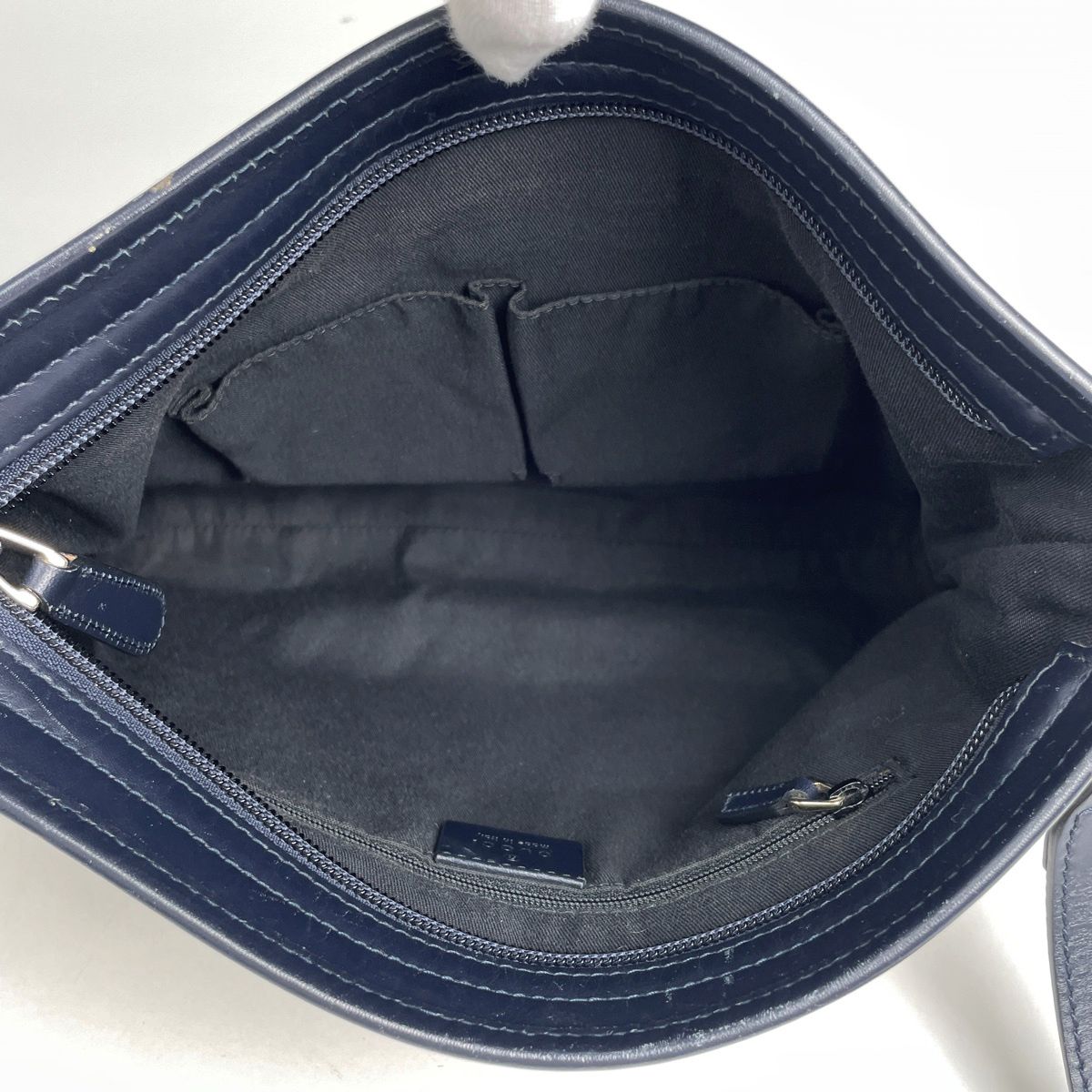 Gucci GG Pattern Shoulder Bag Sherry Line Canvas Navy Beige — view 8