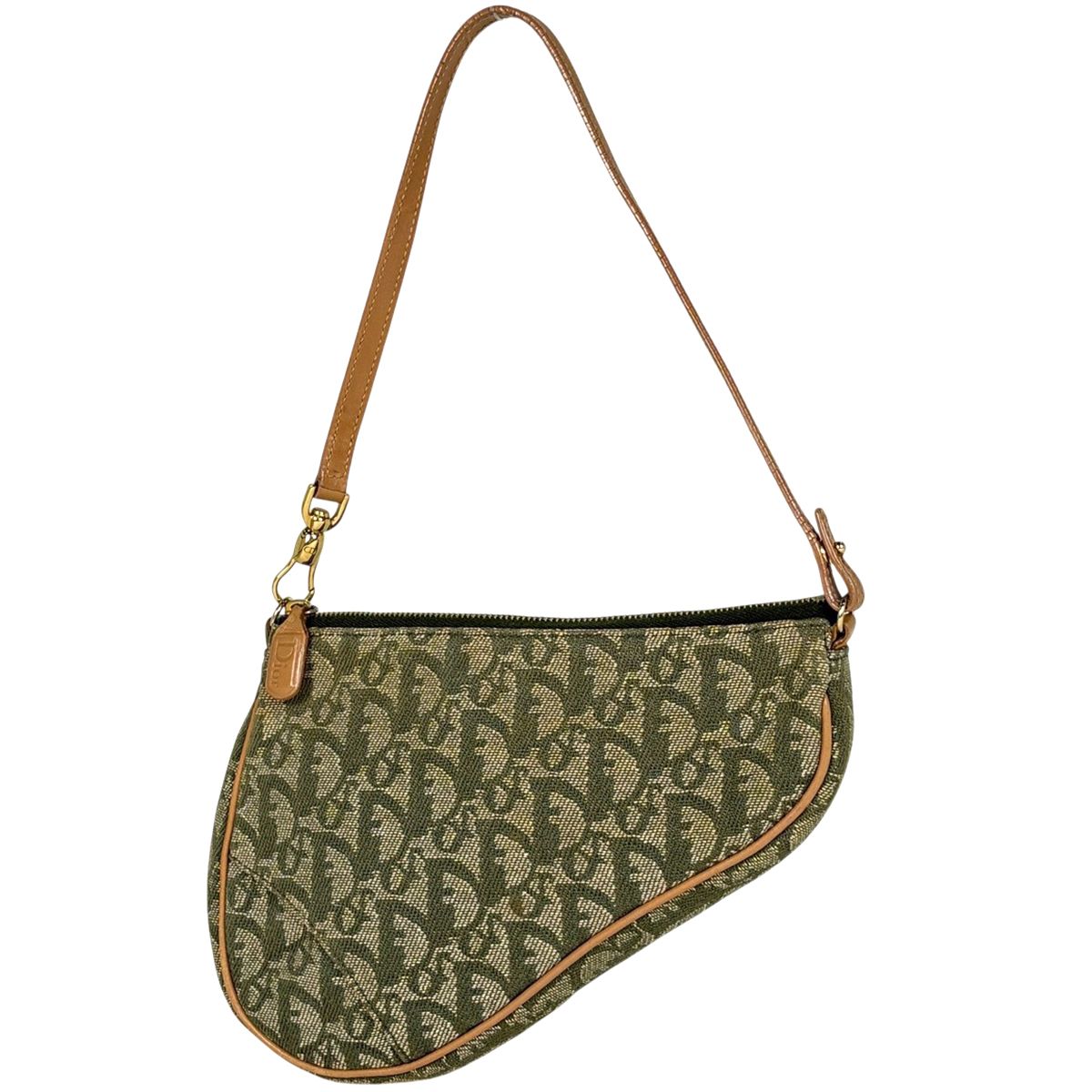 Dior o-le Tobta Pattern delebag Khaki Shoulder Bag Canvas Green