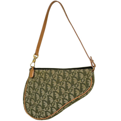 Dior o-le Tobta Pattern delebag Khaki Shoulder Bag Canvas Green
