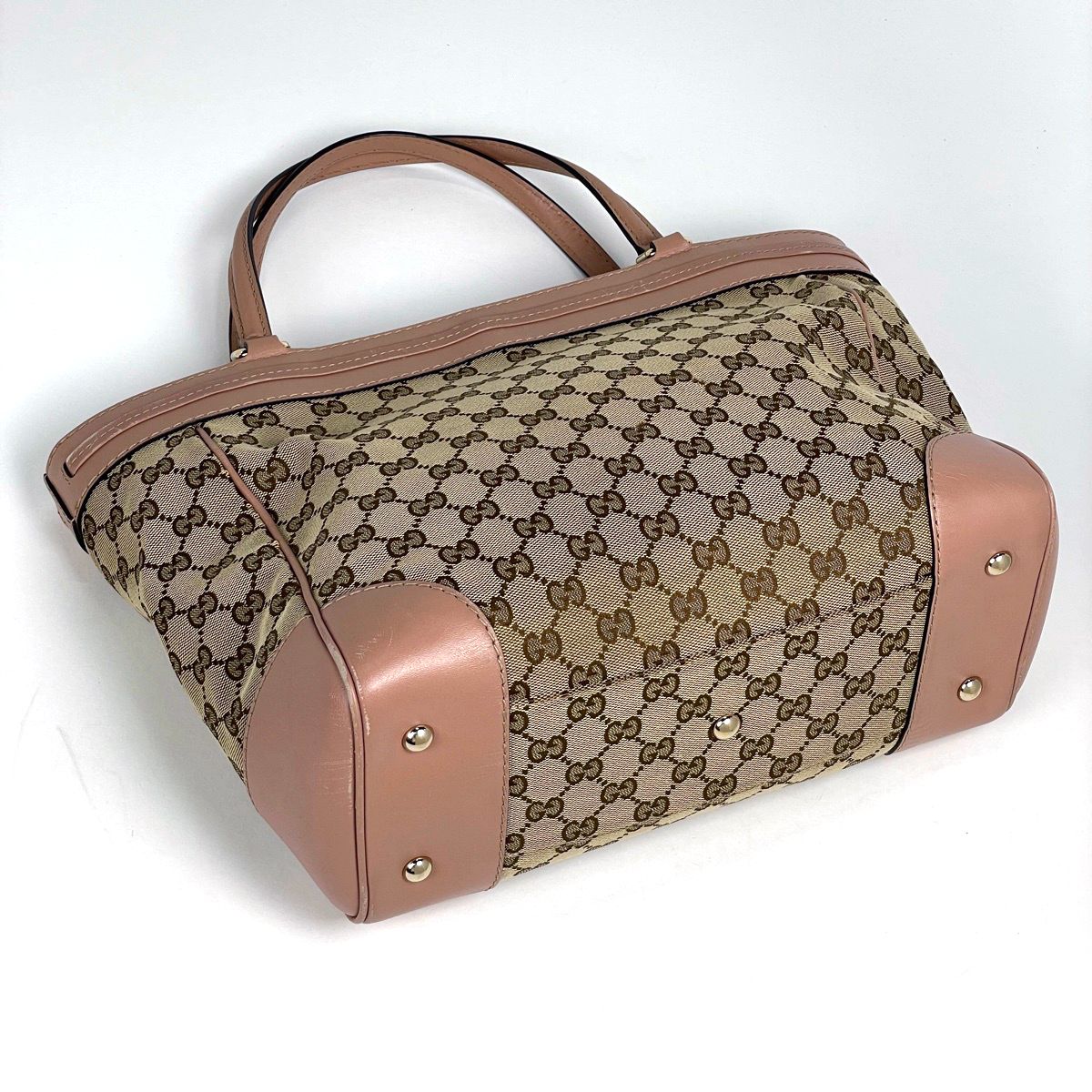 Gucci GG Pattern Tote Canvas Beige Pink — view 2