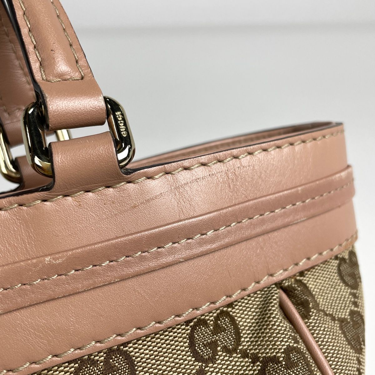 Gucci GG Pattern Tote Canvas Beige Pink — view 5