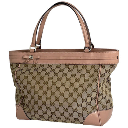 Gucci GG Pattern Tote Canvas Beige Pink