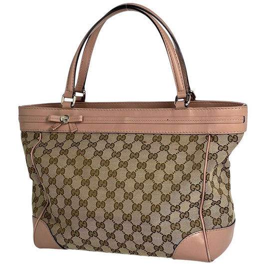 Gucci GG Pattern Tote Canvas Beige Pink