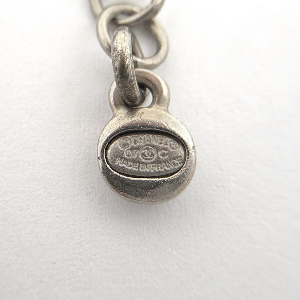 Chanel CC Logo Necklace Quilted Silver Plating — view 4