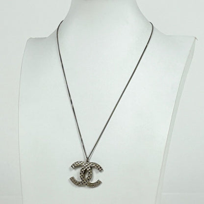 Chanel CC Logo Necklace Quilted Silver Plating — view 5