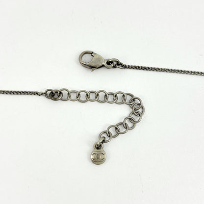 Chanel CC Logo Necklace Quilted Silver Plating — view 3