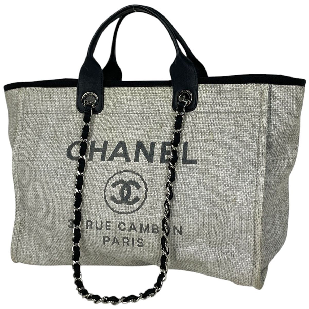 Chanel Deauville Line Che Tote 2-Way Gray Black