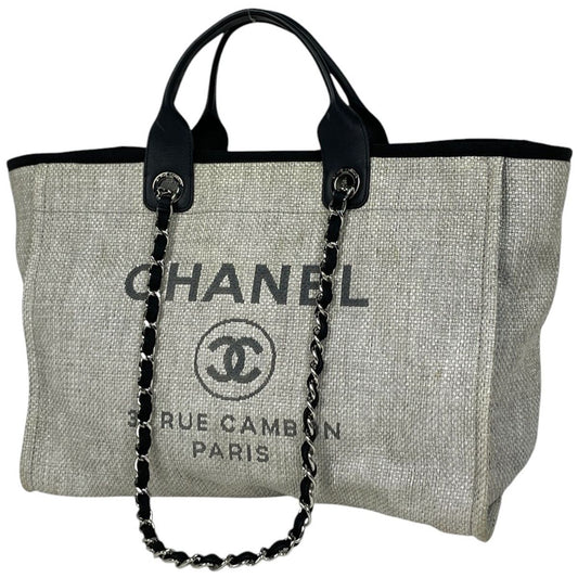 Chanel Deauville Line Che Tote 2-Way Gray Black