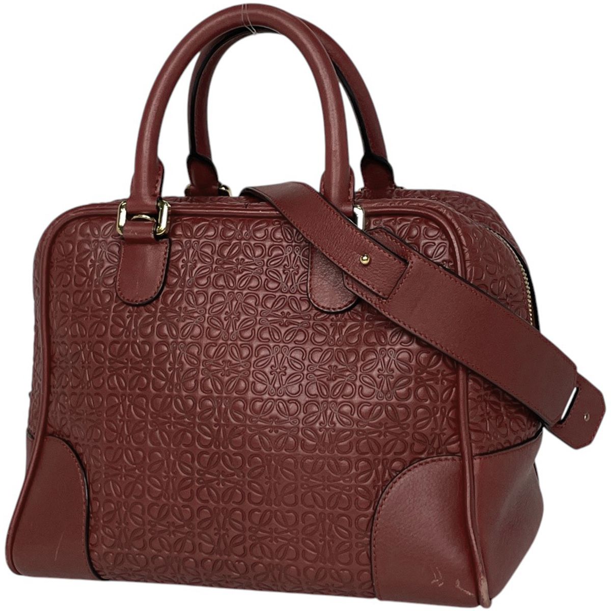 Loewe Anagram Handbag 2-Way Leather Red