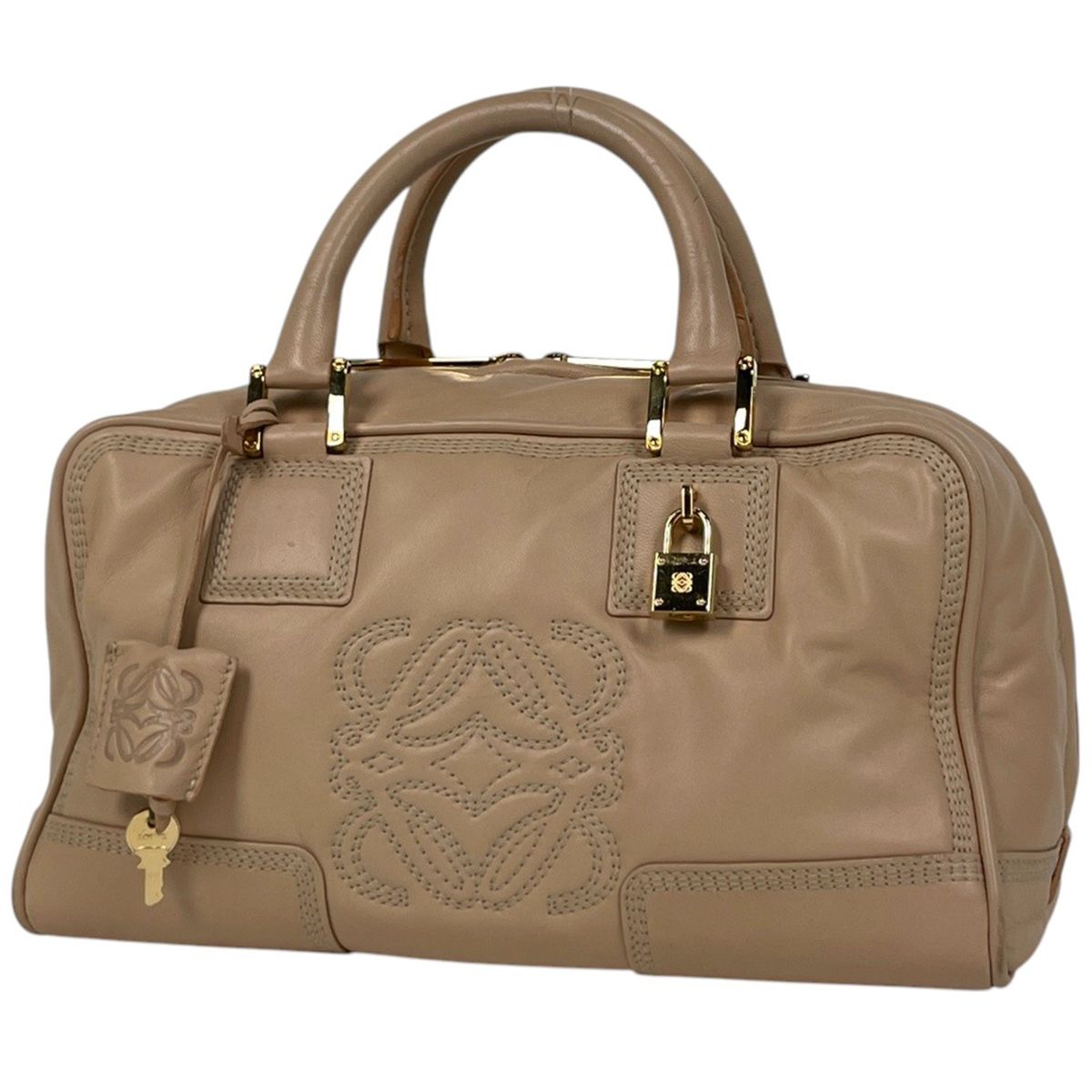 Loewe Amazona 28 Anagram Handbag Leather Beige