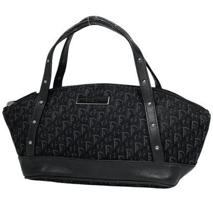 Dior o-le Tobta Pattern Handbag Canvas Black