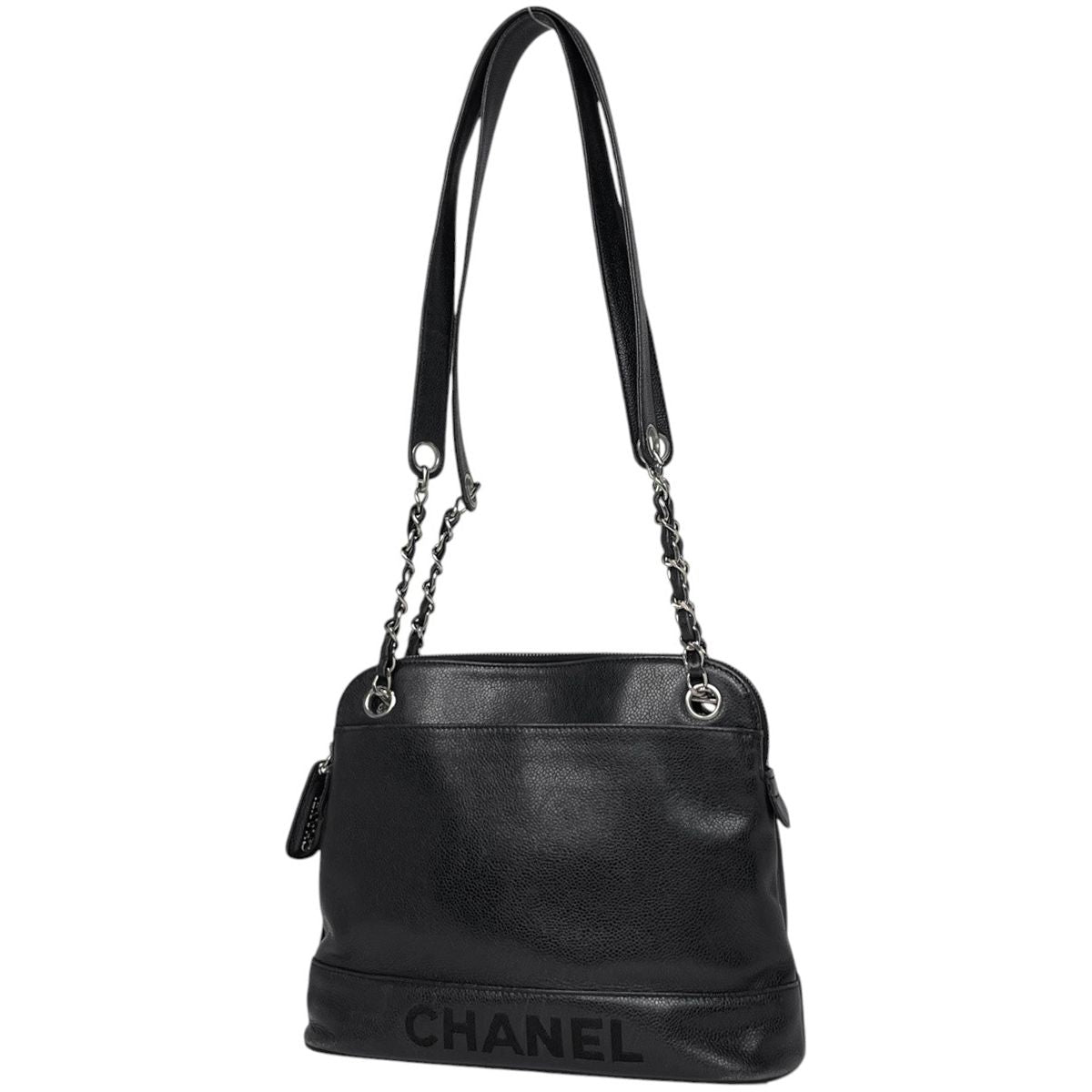 Chanel Logo Che Shoulder Bag Black