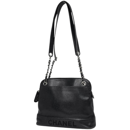 Chanel Logo Che Shoulder Bag Black