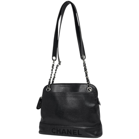 Chanel Logo Che Shoulder Bag Black