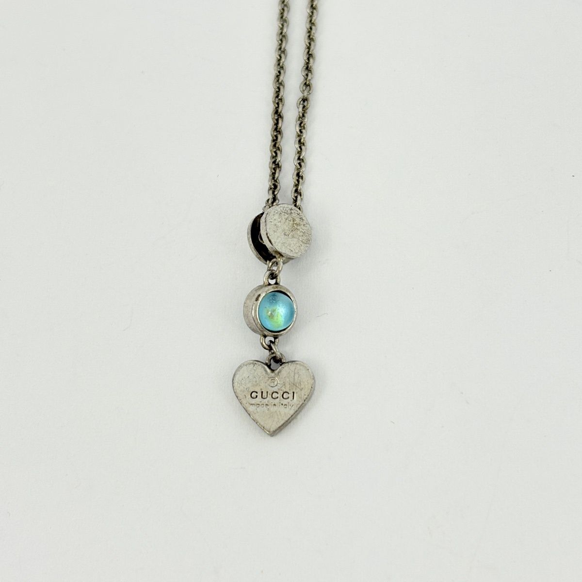 Gucci Heart Motif Necklace 925 Sterling Silver — view 2