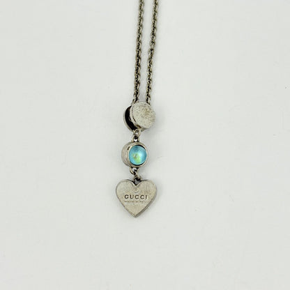 Gucci Heart Motif Necklace 925 Sterling Silver — view 2
