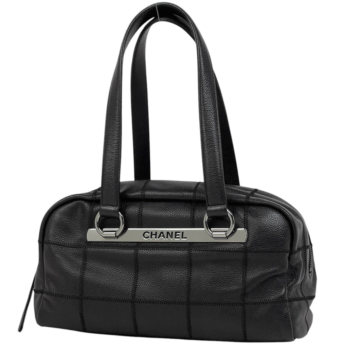 Chanel Choco Bar Mini Handbag Leather Black