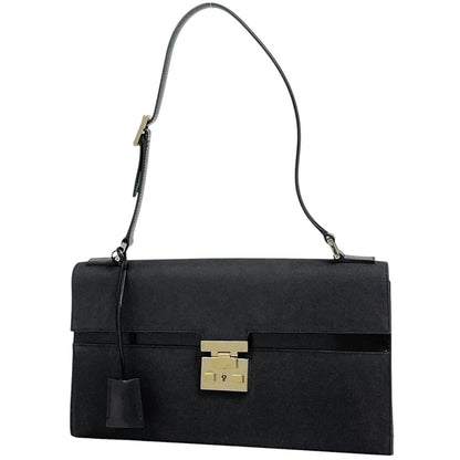 Gucci Logo Shoulder Bag Canvas Black