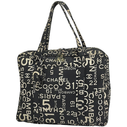 Chanel Tote Canvas Black White