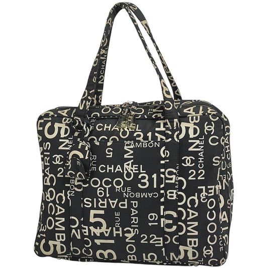 Chanel Tote Canvas Black White