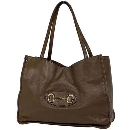 Gucci Horsebit Tote Leather Brown