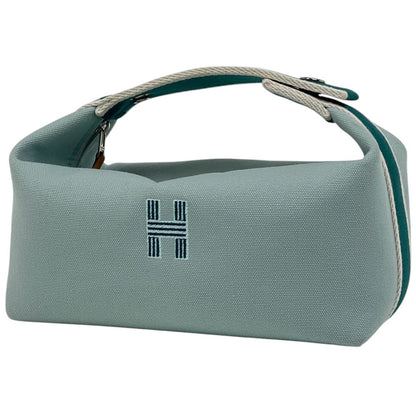 Hermes Black PM Pouch Logo Handbag Cotton toblue