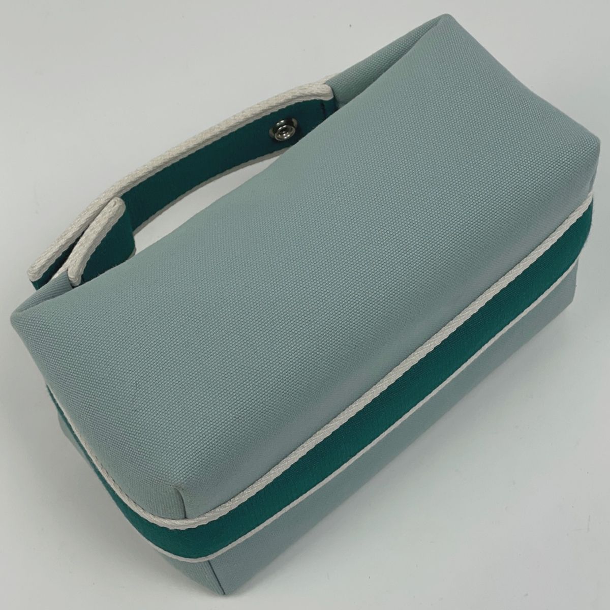 Hermes Black PM Pouch Logo Handbag Cotton toblue — view 2