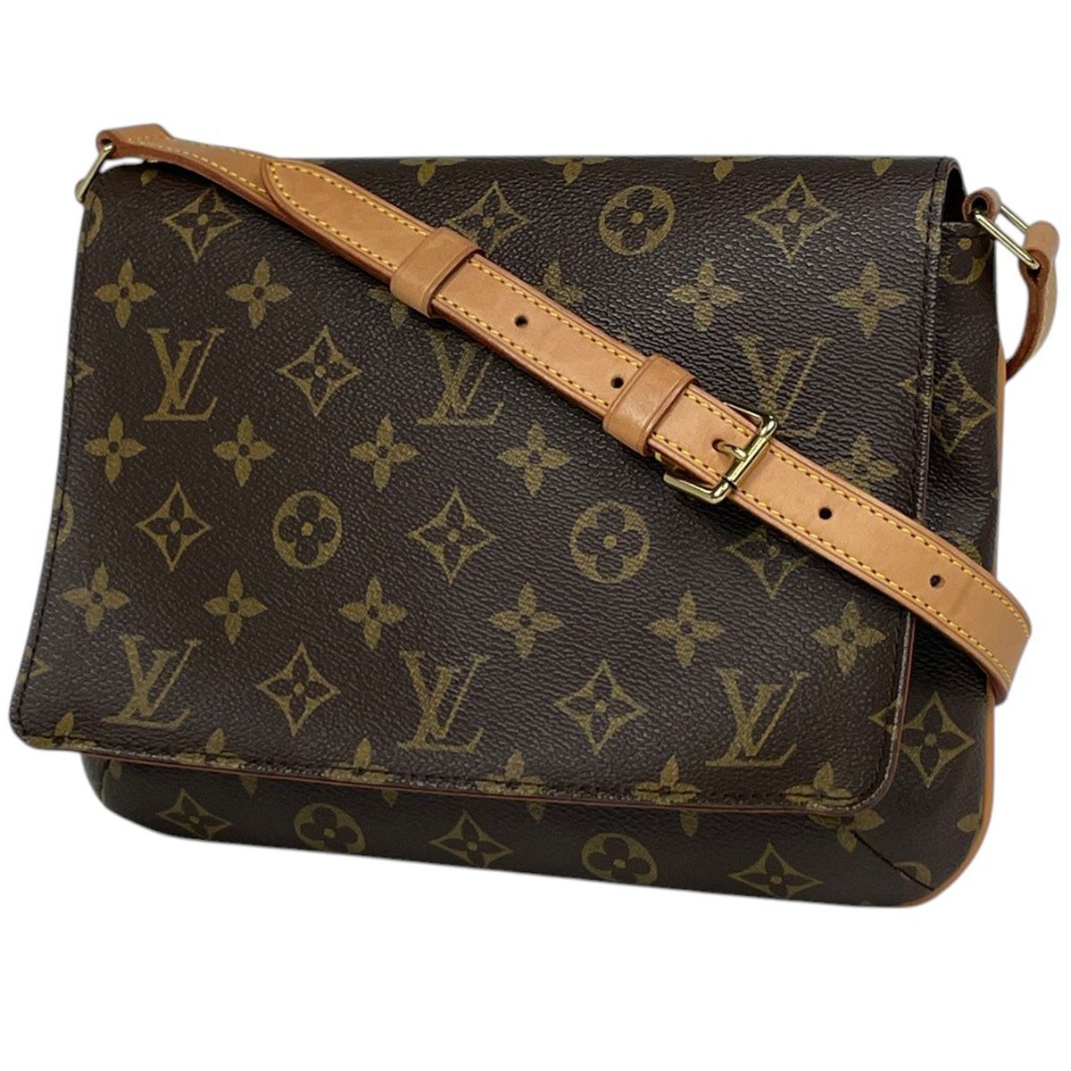 Louis Vuitton Musette Shaw Shoulder Bag Monogram Brown