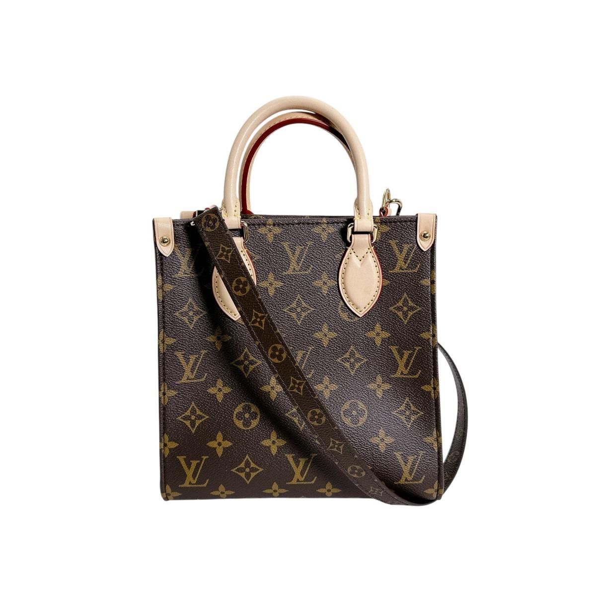 Louis Vuitton Monogram Handbag Sac Plat BB Brown — view 3