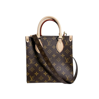 Louis Vuitton Monogram Handbag Sac Plat BB Brown — view 3