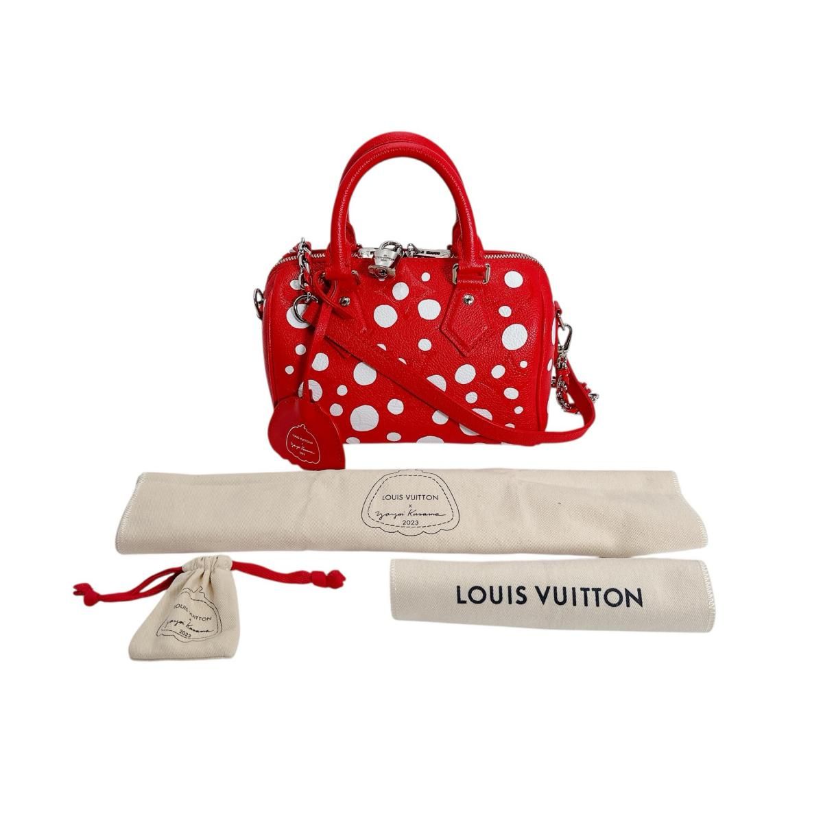 Louis Vuitton Empreinte Speedy Bandouliere 25 Yayoi Kusama Shoulder Bag Red