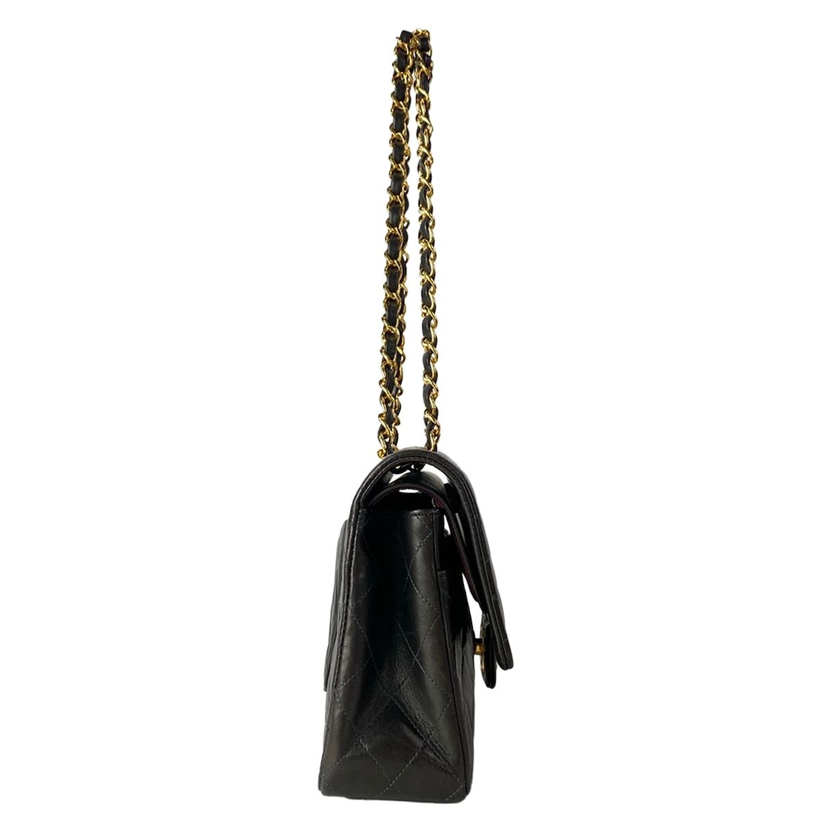 Chanel Shoulder Bag Double Quilted Black Gold Che — view 2