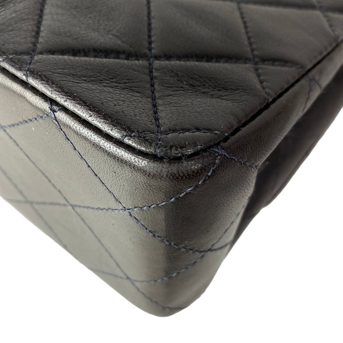 Chanel Shoulder Bag Double Quilted Black Gold Che — view 9