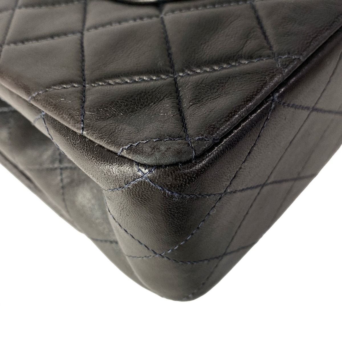 Chanel Shoulder Bag Double Quilted Black Gold Che — view 8