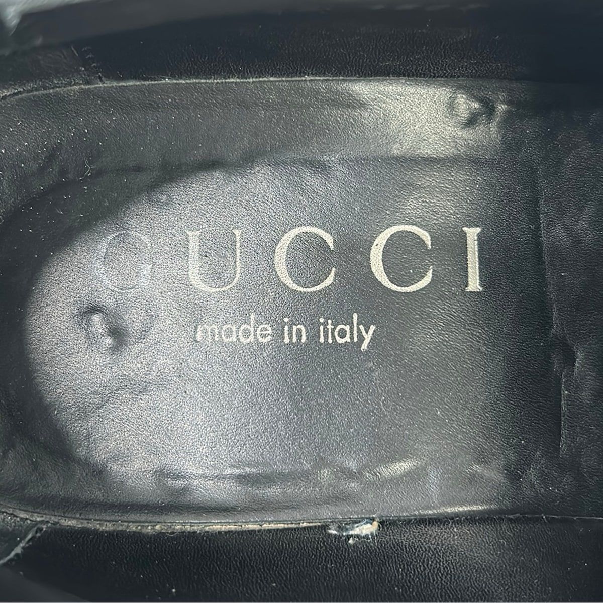 Gucci Loafers 41 Black Plate Logo Leather — view 5