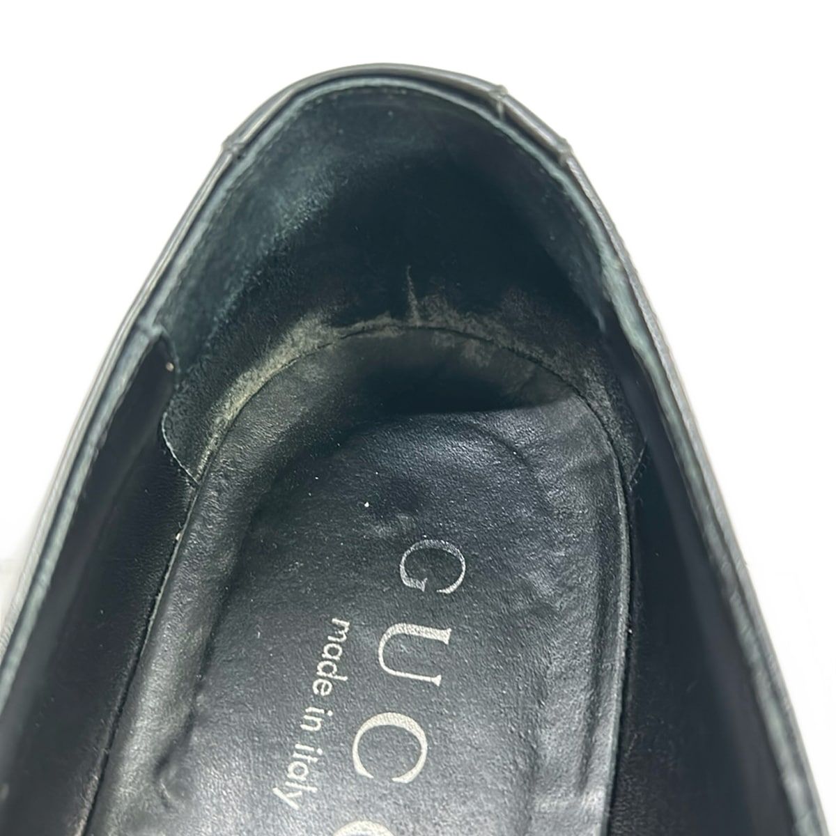 Gucci Loafers 41 Black Plate Logo Leather — view 7