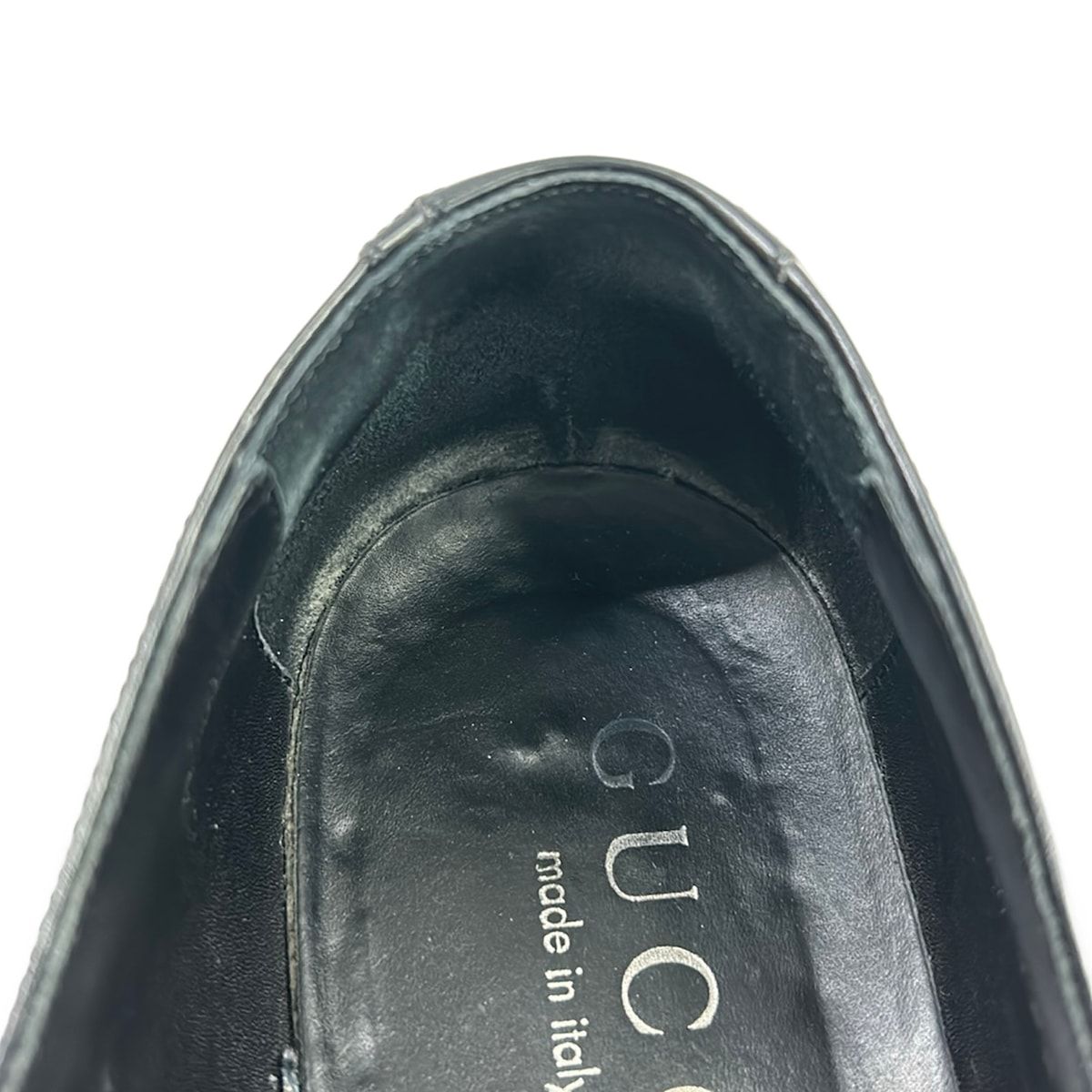Gucci Loafers 41 Black Plate Logo Leather — view 8