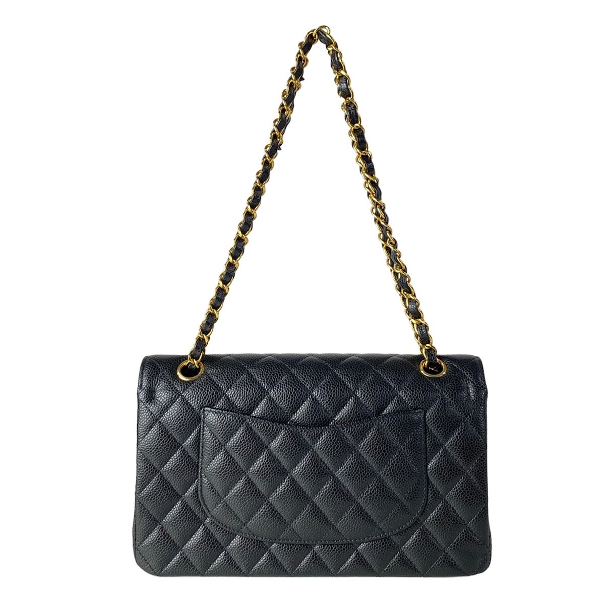 Chanel Shoulder Bag Double Quilted Black Gold — view 3