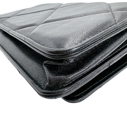Chanel Lambskin Chain Wallet 19 Shoulder Bag Black — view 8