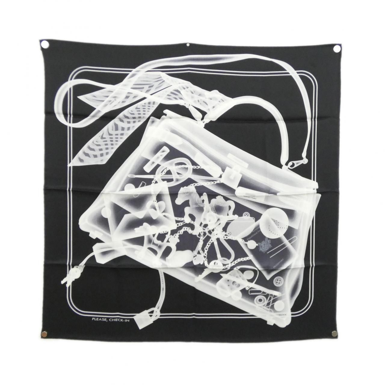 Hermes Please Check in Carre Scarf