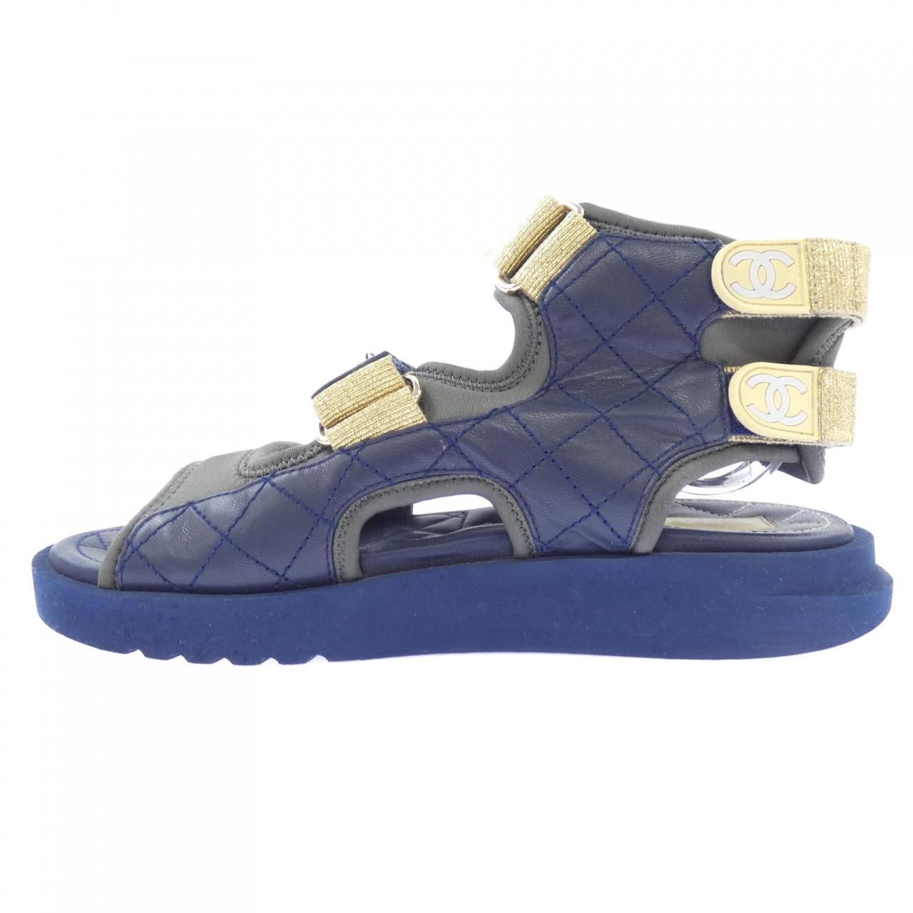 Chanel Sandals Navy — view 2