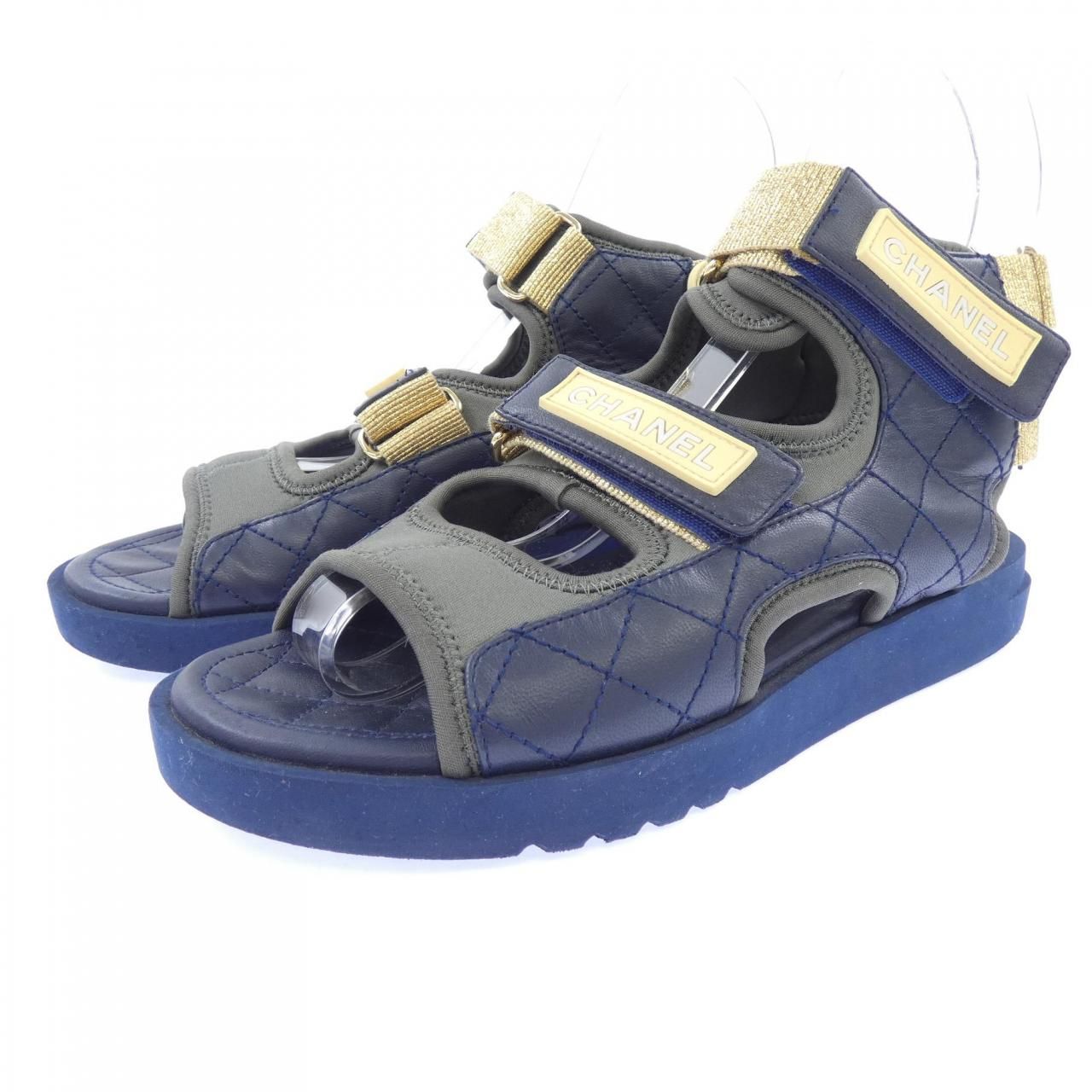 Chanel Sandals Navy — view 3