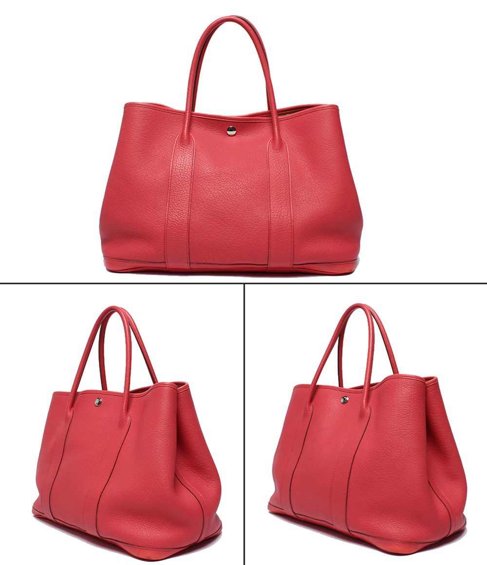 Hermes Tote Silver Garden Party PM 36 Taurillon Clemence — view 2