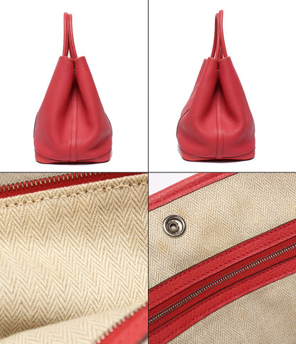 Hermes Tote Silver Garden Party PM 36 Taurillon Clemence — view 9