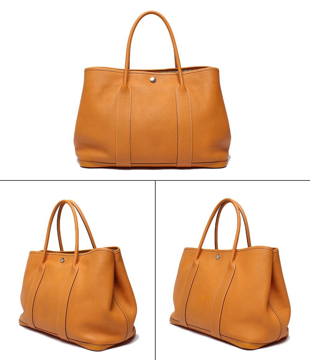 Hermes Tote Silver Garden Party PM 36 Taurillon Clemence — view 2