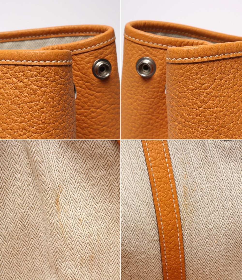 Hermes Tote Silver Garden Party PM 36 Taurillon Clemence — view 8